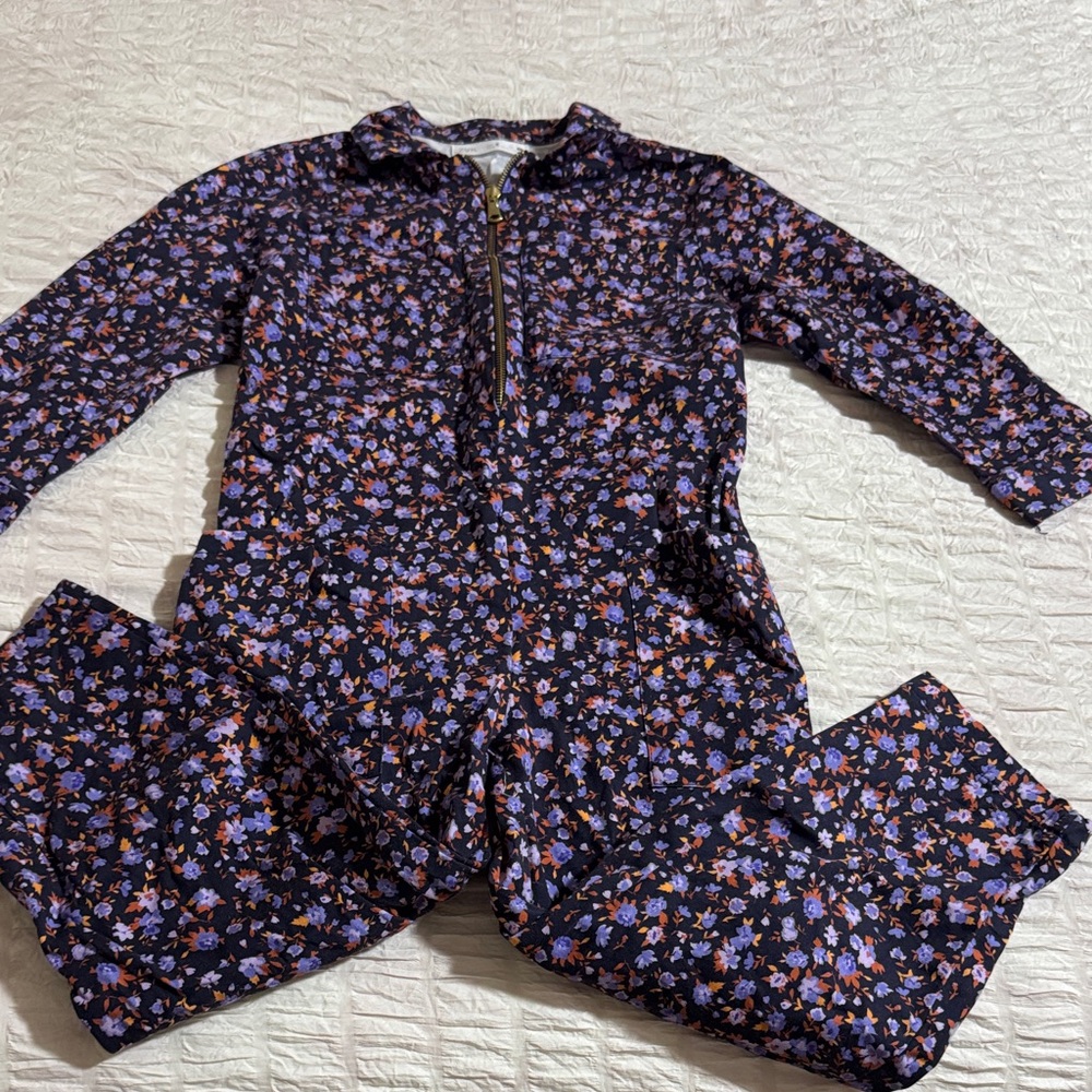 GIRLS ZARA FLORAL JUMPSUIT - SZ 8
